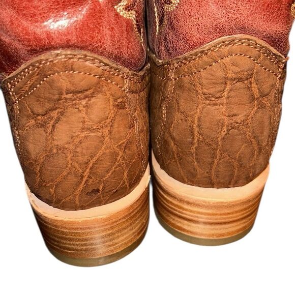 Corral Brown/Red Cowboy Leather Pull on Boots(Size 8.5) - Picture 5 of 7